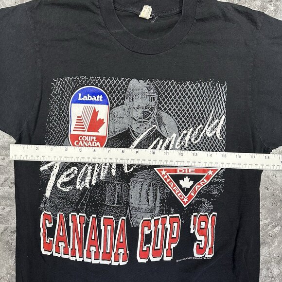 Vintage 1991 Labatt Coupe Canada Cup NHL Hockey Shirt Size L Black - Picture 6 of 6